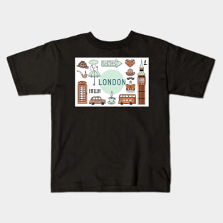 London Icons, Poster Kids T-Shirt